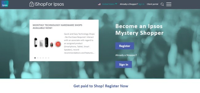 Ishopfor Ipsos landing page